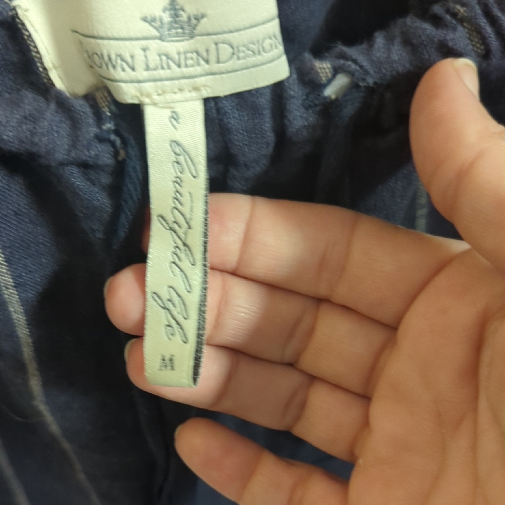 Elegant Navy Striped Pajama Pants - Picture 3 of 5